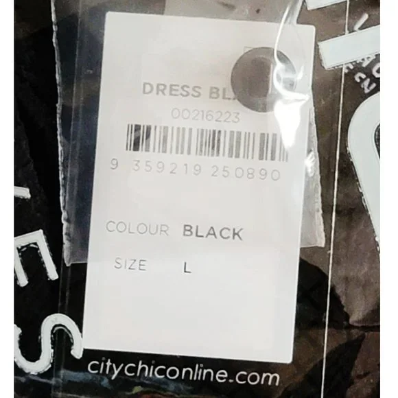 NWT City Chic Blair Black Sheer Pleated Dress 20 - Picture 10 of 12
